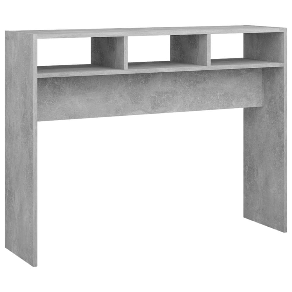 Vidaxl Konzolový stolík betónovo-sivý 105x30x80cm drevotrieska